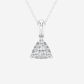 0.50 TCW Round Moissanite Diamond Triangle Cluster Necklace