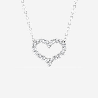 0.24 TCW Round Moissanite Diamond Heart Pendant Necklace