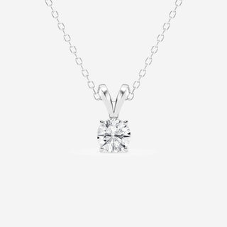 Collier solitaire en diamant et moissanite ronde de 0,50 ct