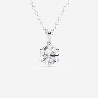 1.0 CT Round Moissanite Diamond Solitaire Necklace