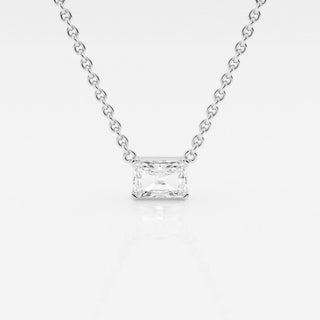 Collier solitaire en diamant et moissanite radiante de 0,50 ct