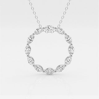 1.01 TCW Maquise Moissanite Diamond Circle Pendent Necklace