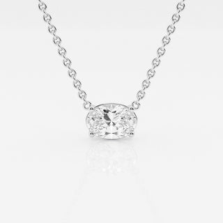 Collier solitaire en diamant moissanite ovale de 1,0 ct