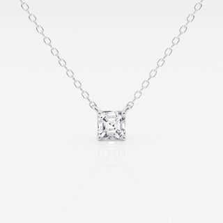 0.50 CT Asscher Moissanite Diamond Solitaire Necklace