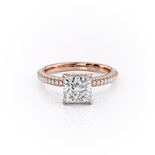 Bague de fiançailles solitaire en moissanite de forme princesse de 2,08 ct