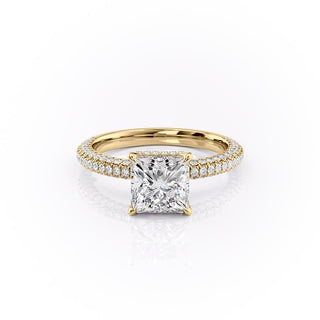 Bague de fiançailles solitaire en moissanite de forme princesse de 2,08 ct