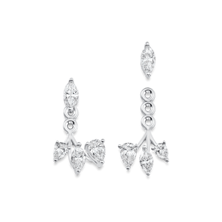 Boucles d'oreilles à diamants en forme de poire et de marquise en moissanite de 1,25 TCW