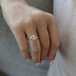 Bague de fiançailles avec diamant solitaire en moissanite taille brillant rond de 3,0 ct