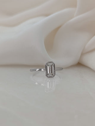 Bague de fiançailles solitaire avec diamant émeraude de 0,84 à 3,0 ct