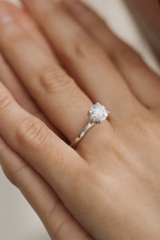 1.30 CT Round Solitaire Style Moissanite Engagement Ring