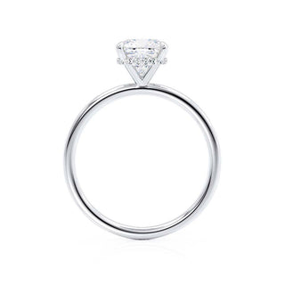 1.30 CT Cushion Shaped Moissanite Hidden Halo Engagement Ring