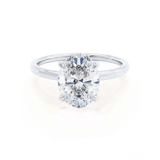 Bague de fiançailles de style halo caché en moissanite de forme ovale de 0,90 ct