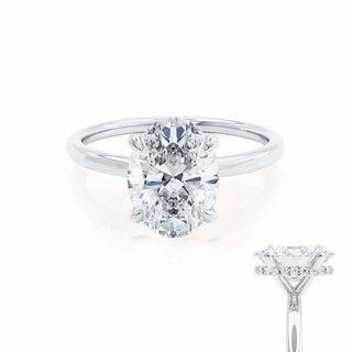 1.50 CT Oval Shaped Moissanite Hidden Halo Style Engagement Ring