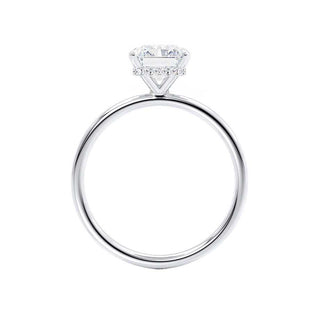 Bague de fiançailles avec halo caché en moissanite de forme radiante de 1,20 ct