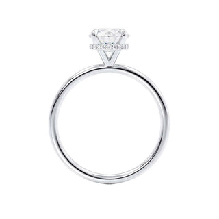 Bague de fiançailles de style halo caché en moissanite de forme ronde de 1,50 ct