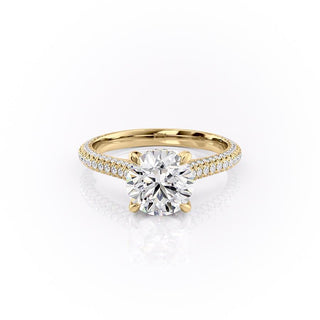 Bague de fiançailles solitaire en moissanite de forme ronde de 1,60 ct