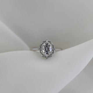 0.84CT Oval Solitaire Vintage Moissanite Diamond Engagement Ring