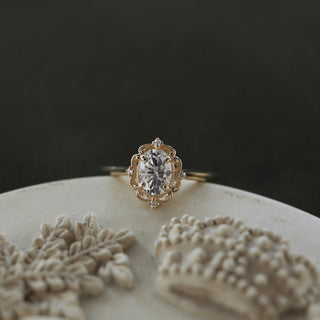 0.76CT Oval Vintage Moissanite Diamond Engagement Ring - ELITE CARAT