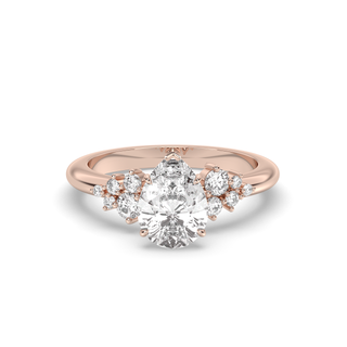 Bague de fiançailles avec grappe de diamants en forme de poire de 1,50 à 3,50 ct