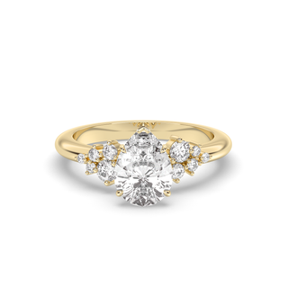 Bague de fiançailles avec grappe de diamants en forme de poire de 1,50 à 3,50 ct