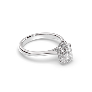 1.0 -3.0 CT Pear Diamond Hidden Halo Engagement Ring