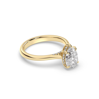 Bague de fiançailles avec halo caché en diamant en forme de poire de 1,0 à 3,0 ct