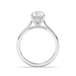 1.0 -3.0 CT Pear Diamond Hidden Halo Engagement Ring