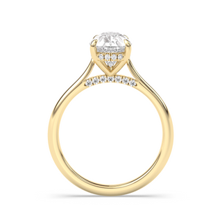 Bague de fiançailles avec halo caché en diamant en forme de poire de 1,0 à 3,0 ct