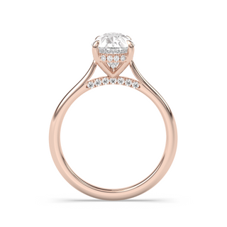 Bague de fiançailles avec halo caché en diamant en forme de poire de 1,0 à 3,0 ct