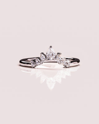 0.34 CT Pear Shaped Cluster Style Moissanite Wedding Band