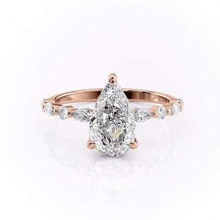 2.0 CT Pear Shaped Moissanite Solitaire Engagement Ring