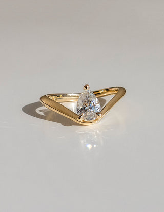 Bague de fiançailles avec diamant solitaire taille poire CVD de 1,0 à 2,0 ct