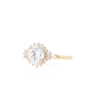 Bague de fiançailles avec grappe de diamants en moissanite ronde de 1,05 ct 