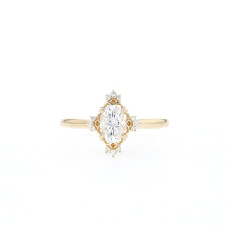 1.20CT Oval Cluster Moissanite Diamond Solitaire Engagement Ring IN 14K Solid Gold