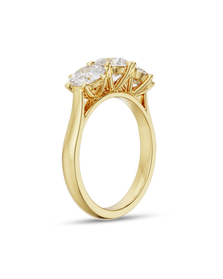 Bague de fiançailles à trois pierres avec diamants ronds CVD de 1,5 à 3,5 ct