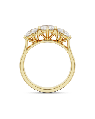 Bague de fiançailles à trois pierres avec diamants ronds CVD de 1,5 à 3,5 ct