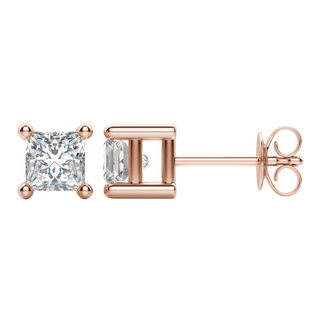 0.50 CT-2.0 CT Princess Solitaire F/VS Lab Grown Diamond Earrings