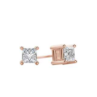 0.50 CT-2.0 CT Princess Solitaire F/VS Lab Grown Diamond Earrings