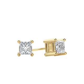 0.50 CT-2.0 CT Princess Solitaire F/VS Lab Grown Diamond Earrings