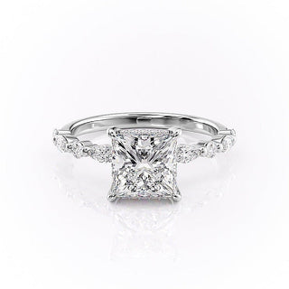 Bague de fiançailles solitaire en moissanite de forme princesse de 2,08 ct