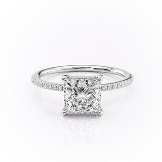 Bague de fiançailles solitaire en moissanite de forme princesse de 2,08 ct