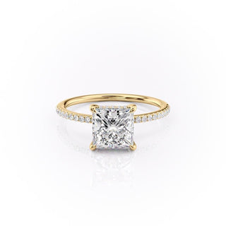 Bague de fiançailles solitaire en moissanite de forme princesse de 2,08 ct