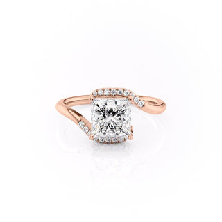 Bague de fiançailles en moissanite de forme princesse de 2,08 ct