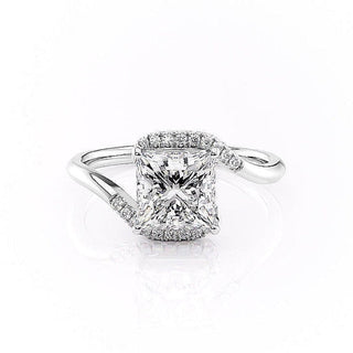 Bague de fiançailles en moissanite de forme princesse de 2,08 ct