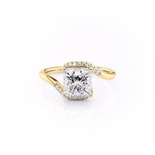 Bague de fiançailles en moissanite de forme princesse de 2,08 ct