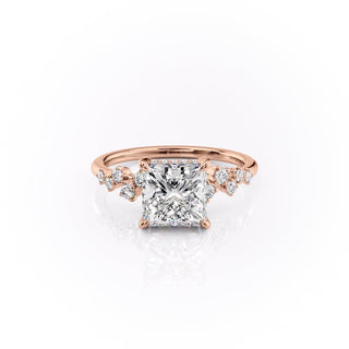 Bague de fiançailles solitaire en moissanite de forme princesse de 2,08 ct