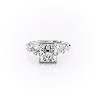 2.08 CT Princess Shaped Moissanite Solitaire Engagement Ring