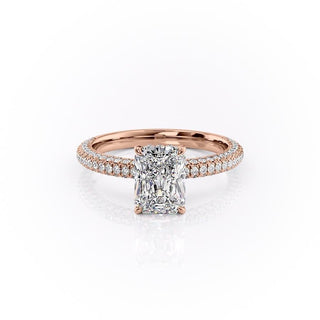 Bague de fiançailles solitaire en moissanite de forme radiante de 2,1 ct