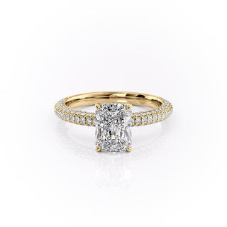 Bague de fiançailles solitaire en moissanite de forme radiante de 2,1 ct