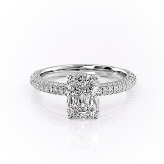 2.1 CT Radiant Shaped Moissanite Solitaire Engagement Ring